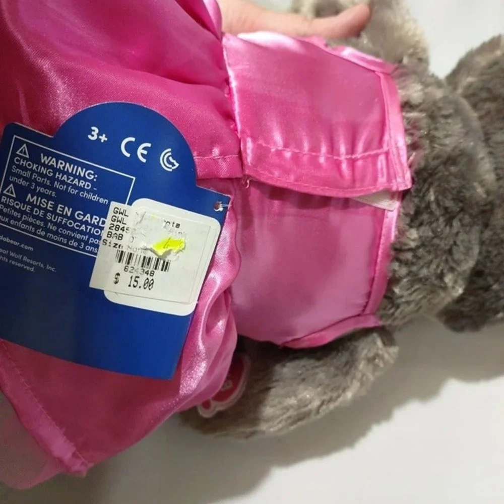 Build a Bear Great Wolf Lodge Violet w/ exclusive pink sequin dress used w/ tags - Picture 3 of 7